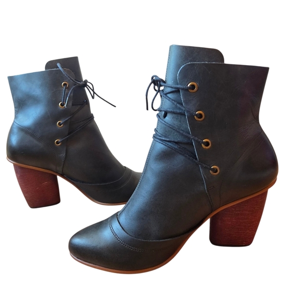 Anthropologie J Shoes Sadie Ankle Leather Boho Fall Winter Booties Size US 8 - Picture 11 of 14